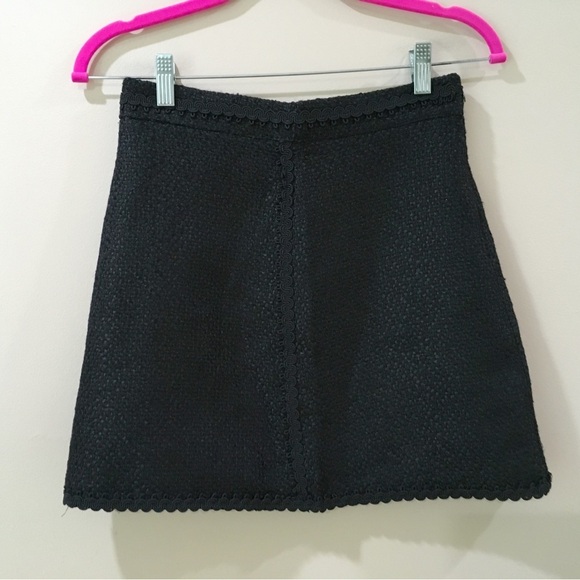 ZARA Tweed Textured Mini Skirt Black Bloggers Womens SIZE Xs New 4786/051 - Picture 3 of 8